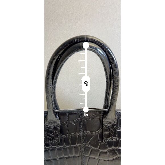 Osprey London black croc embossed leather shoulder bag - Picture 10 of 10